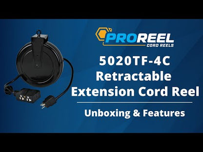 Alert 5020TF-4C Retractable Extension Cord Reel, Outlets, Circuit Breaker